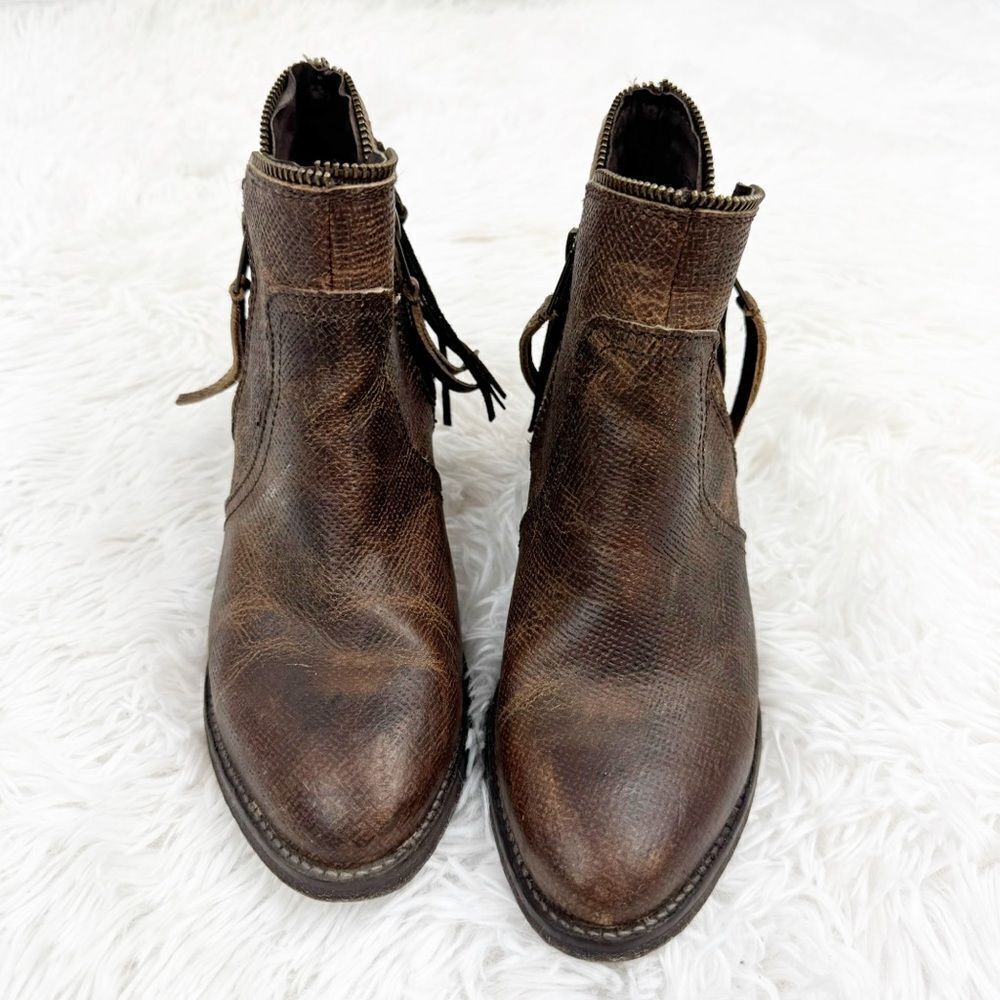 Corral Circle G Fringe Zipper Ankle Cowboy Western Leather Boots - Picture 3 of 10